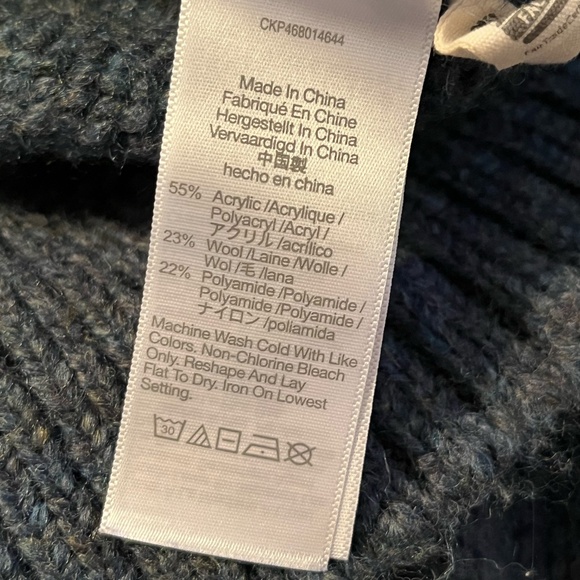 Madewell Ashmont Cable Knit Cardigan Sweater Cozy Large Wool Blend Mineral Blue - Picture 10 of 11